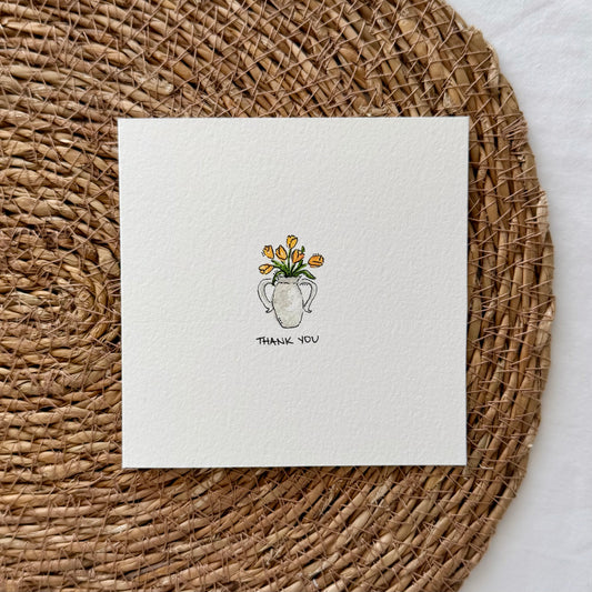 Yellow Tulips Thank You Card