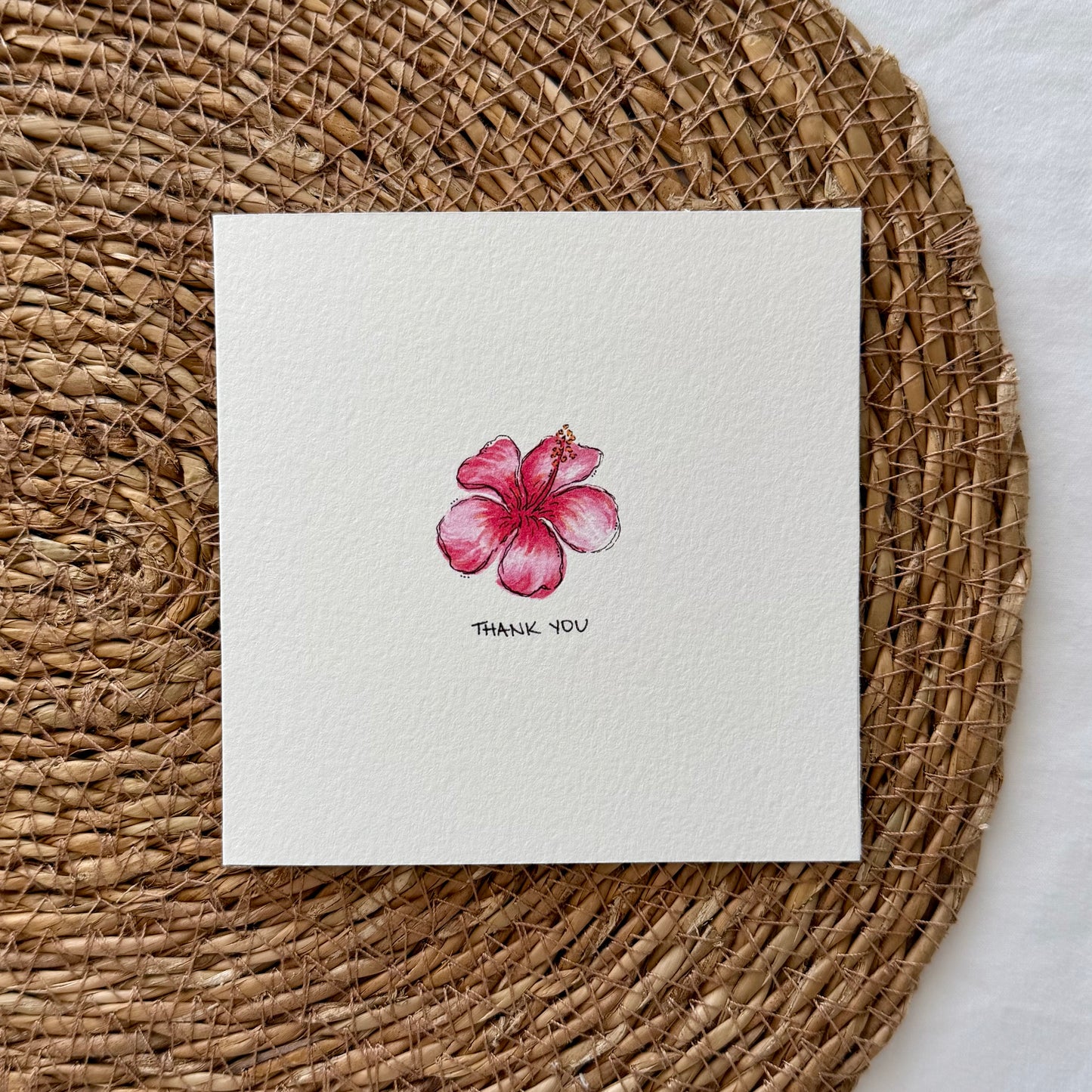 Pink Hibiscus Thank You Card