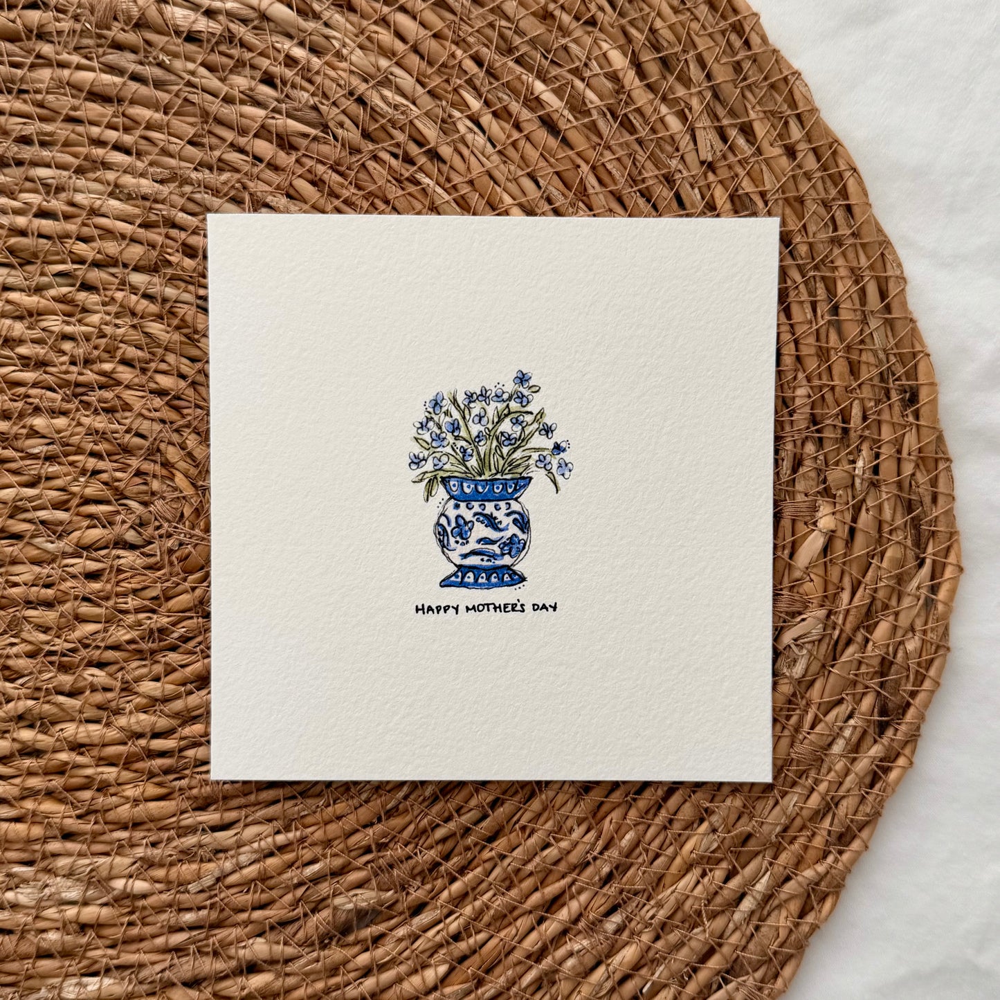 Blue Vase Mothers Day Card