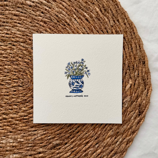 Blue Vase Mothers Day Card